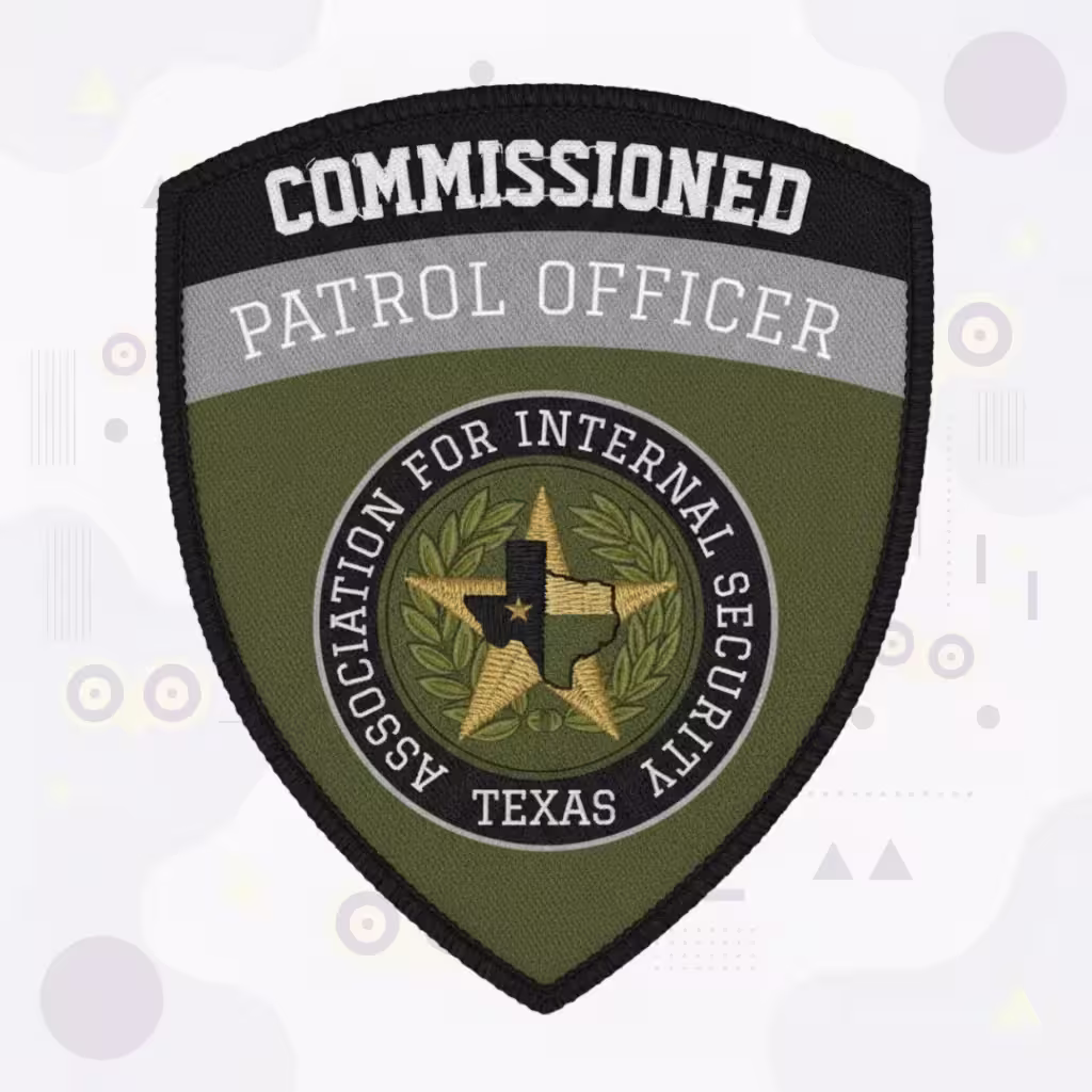 Texas Association for Internal Security Commissioned Patrol Officer Patch