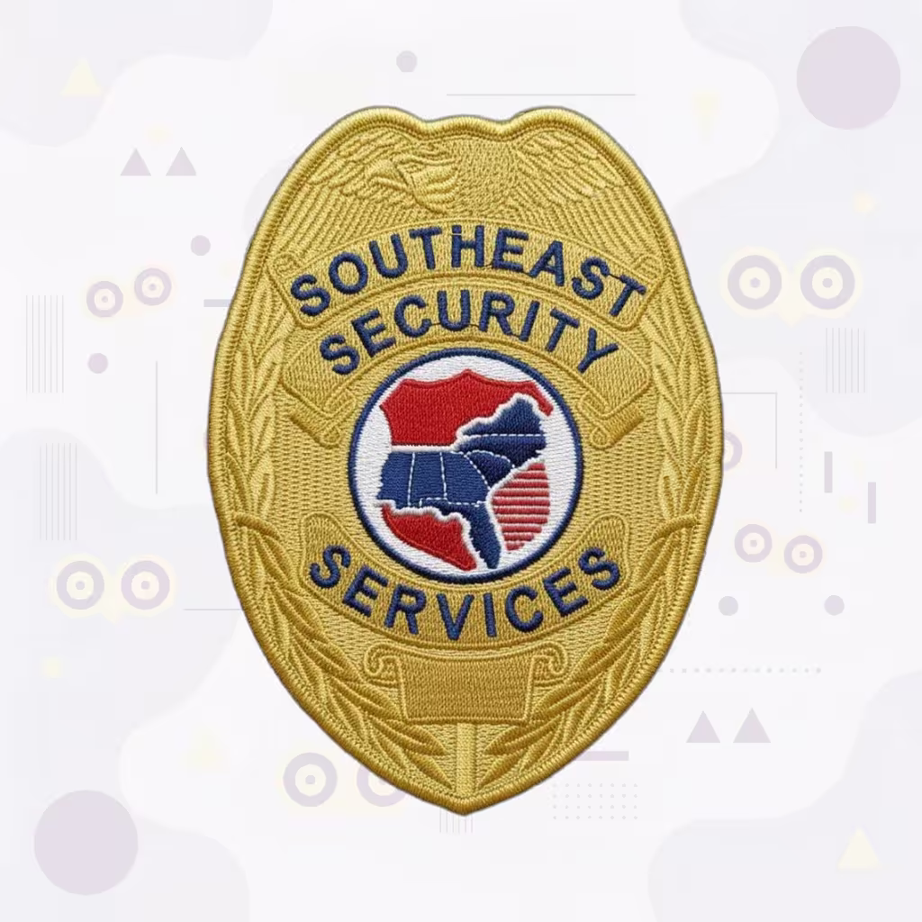 Southeast Security Services Gold Badge Embroidered Badge
